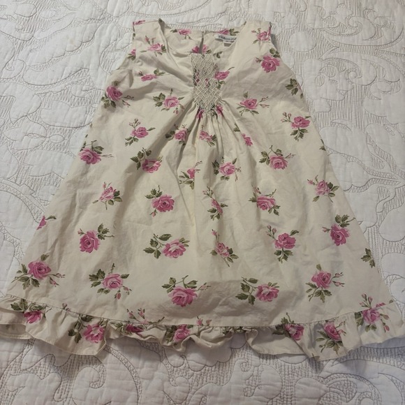 Other - Fantasie Kids Girls 2T A-line Dress Sleeveless Cream Pink Floral Print Ruffles